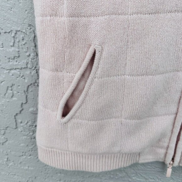 VTG Marshall Fields Women's Zip 100% Cashmere Sweater Vest Pink Size Small - Picture 3 of 9